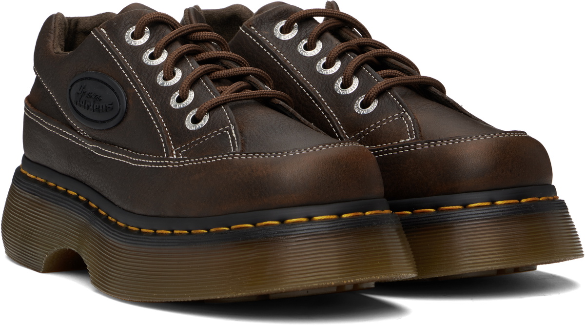 Dr.Martens Buzz 5アイシューズ 厚底 グリズリーレザー ブラウン Buzz 5-eye Grizzly leather shoes in Dark Brown | Dr. Martens