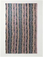 The Elder Statesman - Disheveled Striped Crochet-Knit Wool Blanket
