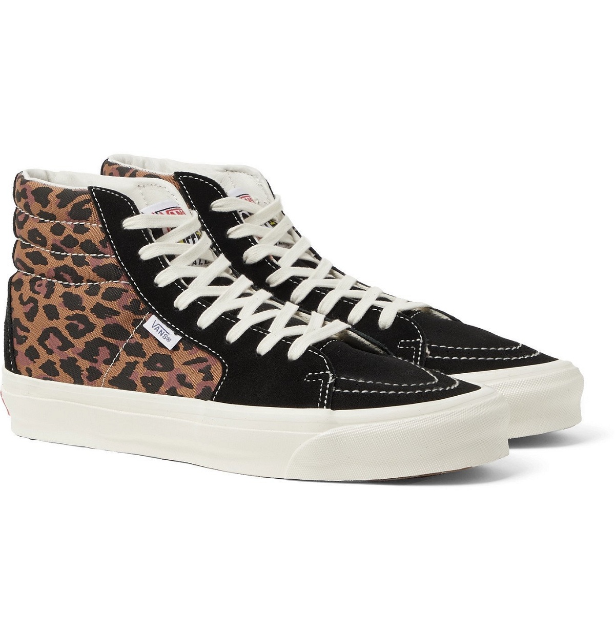 Photo: Vans - UA OG Style 38 NS LX Leopard-Print Canvas and Suede High-Top Sneakers - Black