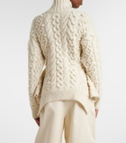 Stella McCartney Cable-knit draped wool turtleneck sweater