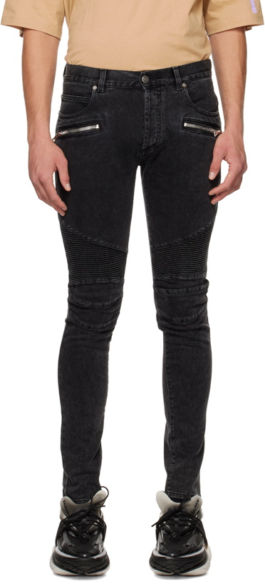 Photo: Balmain Black Paneled Jeans