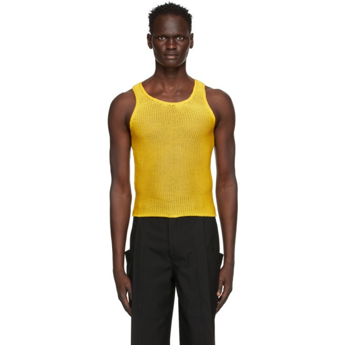 Photo: Situationist Yellow Wool Knit Tank Top