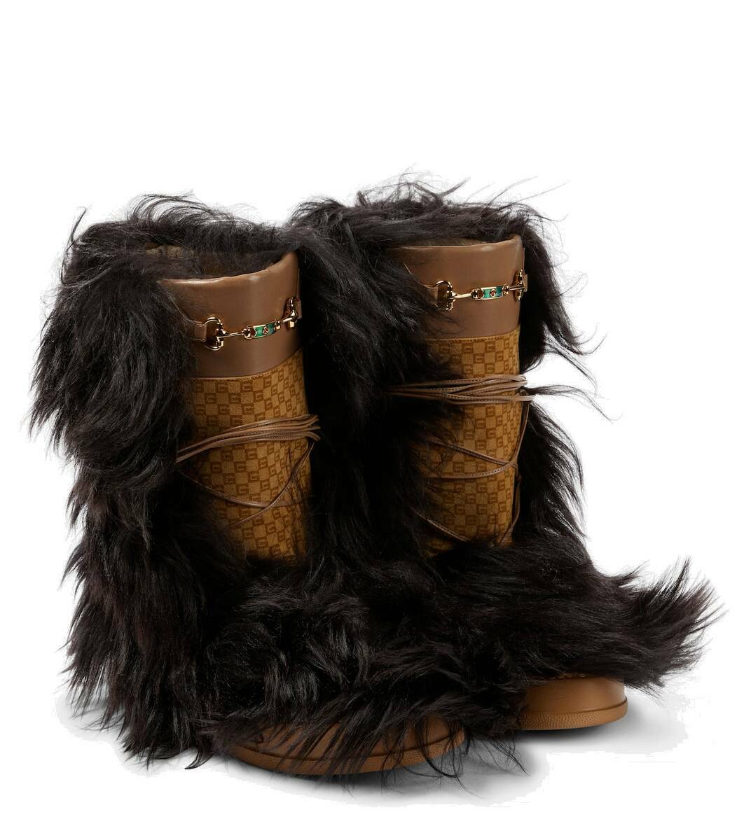 Gucci Square G fur-trimmed snow boots Gucci
