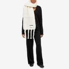 Jil Sander Women's Plus Label Logo Scarf in White