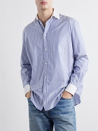 TOTEME - Striped Cotton-Poplin Shirt - Blue