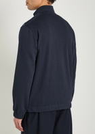 Emporio Armani Logo-embroidered Half-zip Cotton-blend Sweatshirt Navy