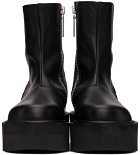 Heron Preston Black Leather Zip Boots