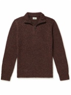 Hartford - Donegal Wool-Blend Half-Zip Sweater - Brown