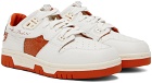 Acne Studios White & Orange Low Top Sneakers