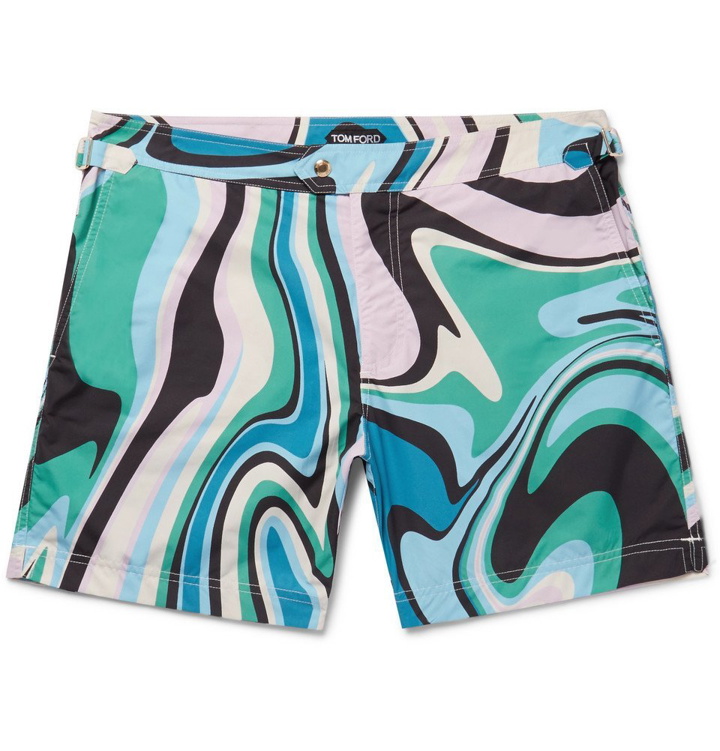 Photo: TOM FORD - Slim-Fit Mid-Length Printed Swim Shorts - Men - Multi