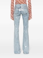 Diesel Blue Low Rise Sequin Flared Jeans