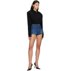 Mugler Blue Washed Denim Tailored Shorts