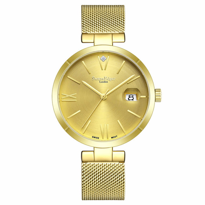 Photo: Swan & Edgar Pastel Automatic Gold Dial Ladies Watch SEL003