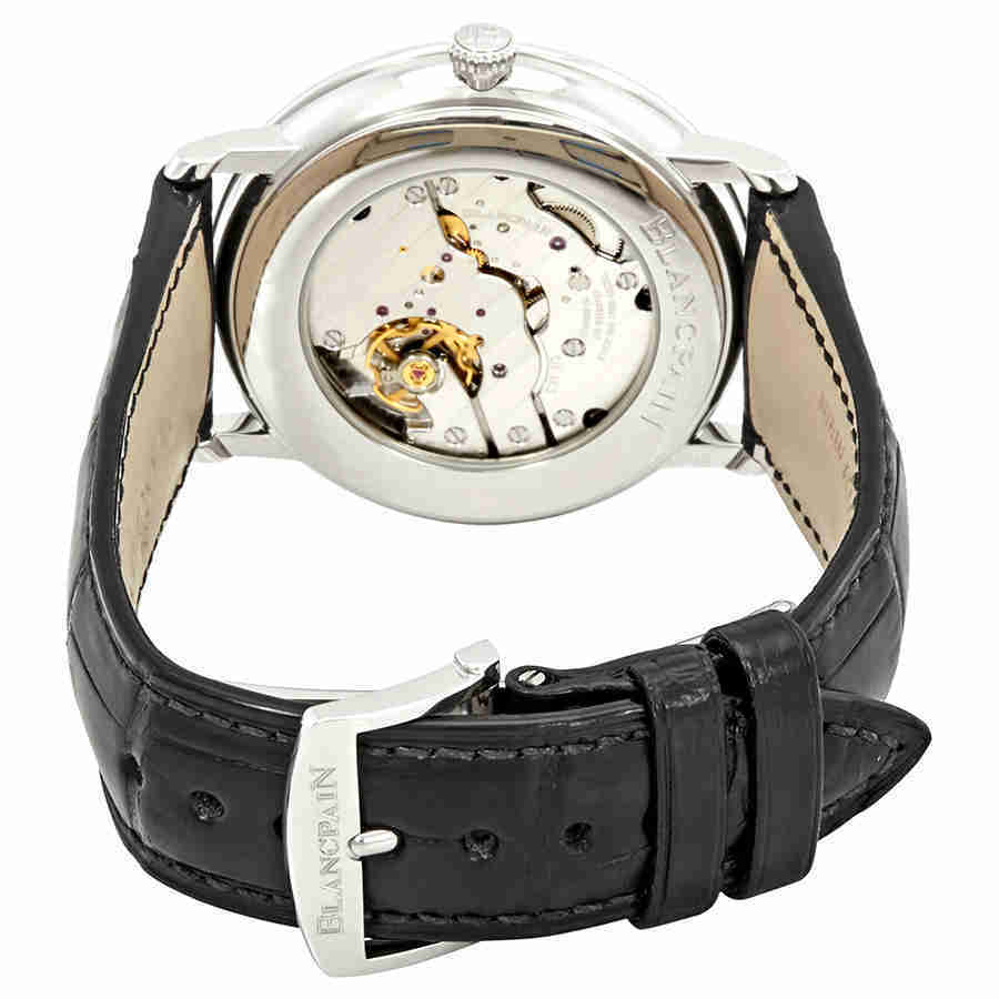 Blancpain Villeret White Dial Black Leather Mens Watch 6606A-1127-55B