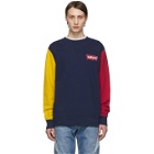 Levis Blue and Yellow Colorblock Sweatshirt