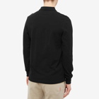 Fred Perry Men's Authentic Long Sleeve Plain Polo Shirt in Black/Chrome