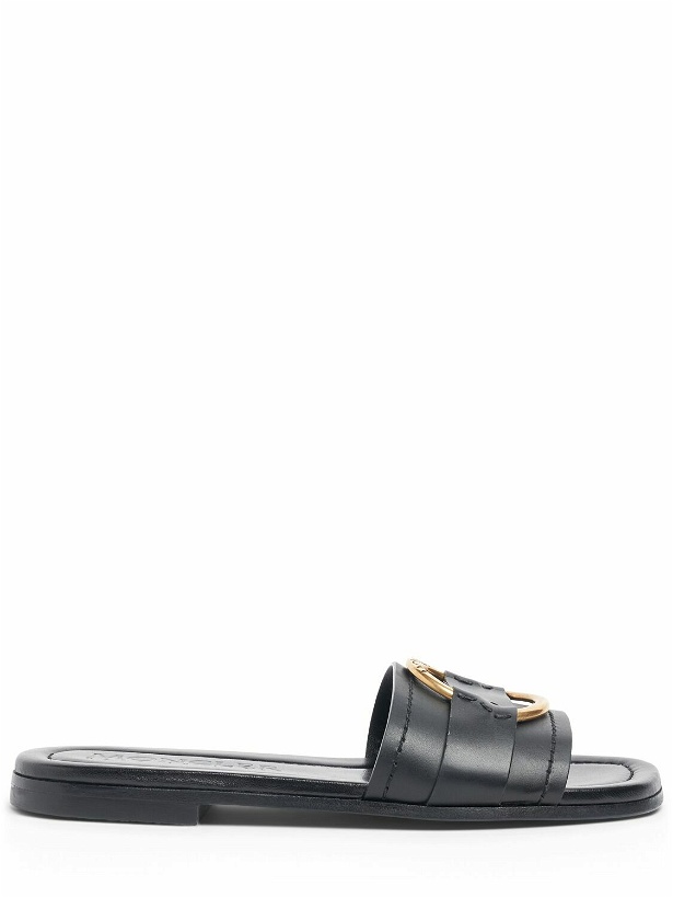 Photo: MONCLER 15mm Bell Leather Slide Sandals