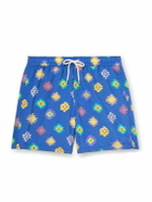 Drake's - Kelim Straight-Leg Mid-Length Printed Swim Shorts - Blue
