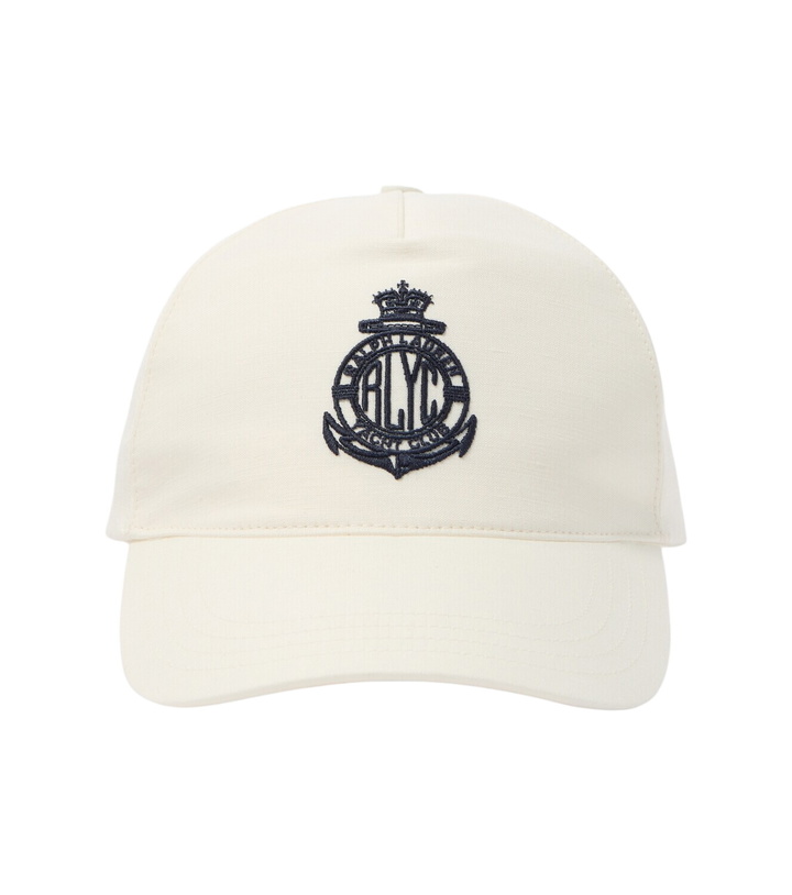 Photo: Ralph Lauren Purple Label Logo silk and linen canvas baseball cap