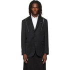 Simone Rocha Black Embellished Structured Slash Blazer