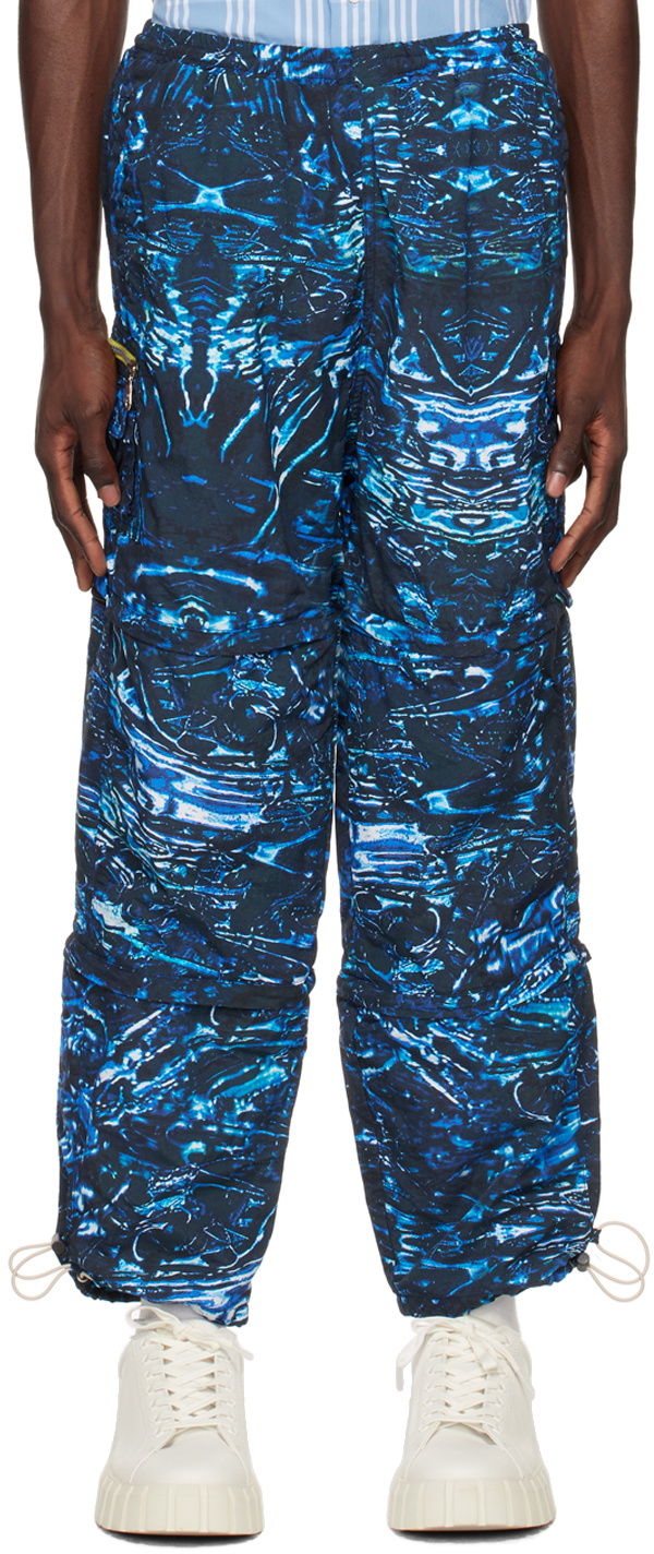 PALMER Blue Paneled Cargo Pants