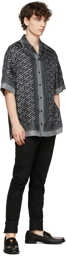 Versace Grey Silk Jacquard Monogram Shirt