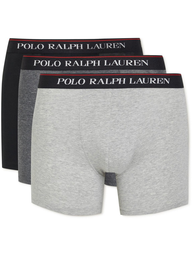 Photo: Polo Ralph Lauren - Three-Pack Stretch-Cotton Jersey Boxer Briefs - Gray