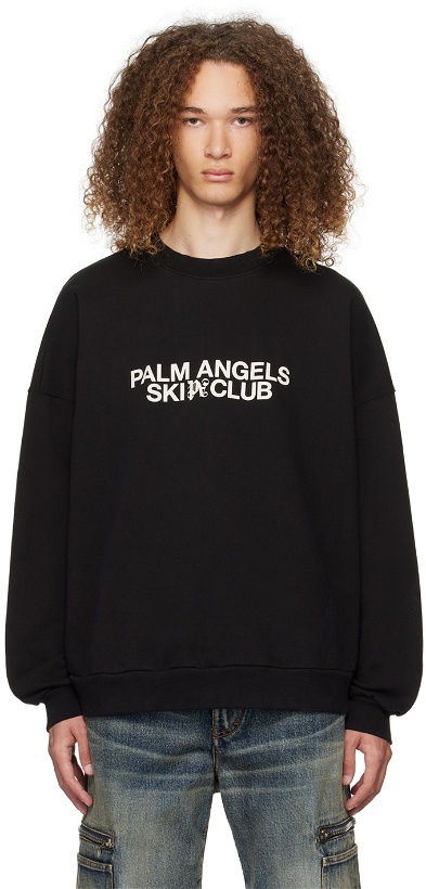 Photo: Palm Angels Black 'Ski Club' Sweatshirt