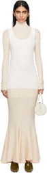 Conner Ives Off-White Deadstock Military Tank Godet Maxi Dress