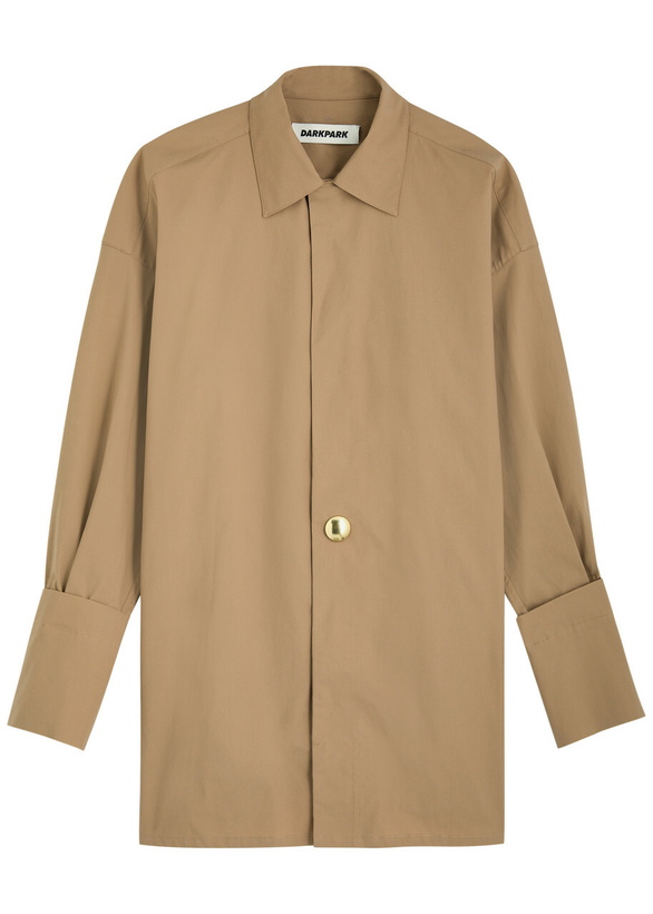 Photo: Darkpark Jodie Cotton-poplin Shirt Camel