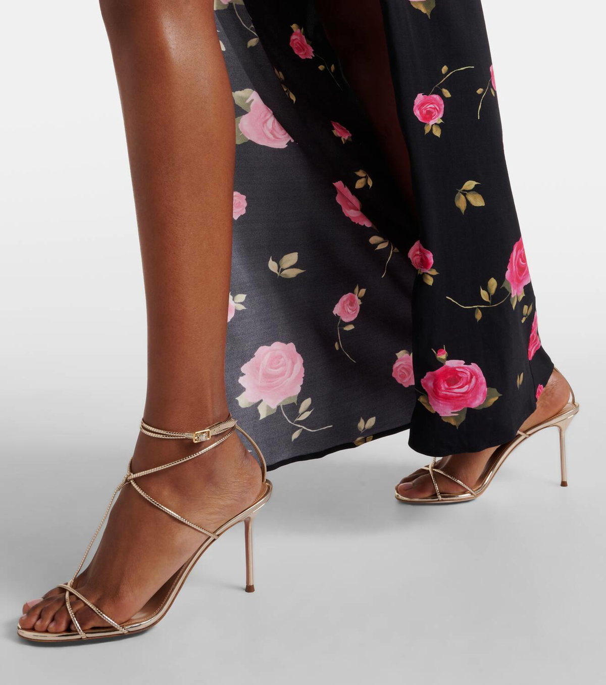 Aquazzura Roman Romance metallic faux leather sandals Aquazzura