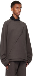 NULLUS Gray Diagonal Slit Sweater