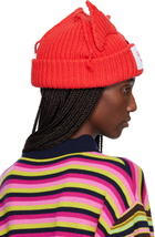 Charles Jeffrey LOVERBOY Red Chunky Ears Beanie