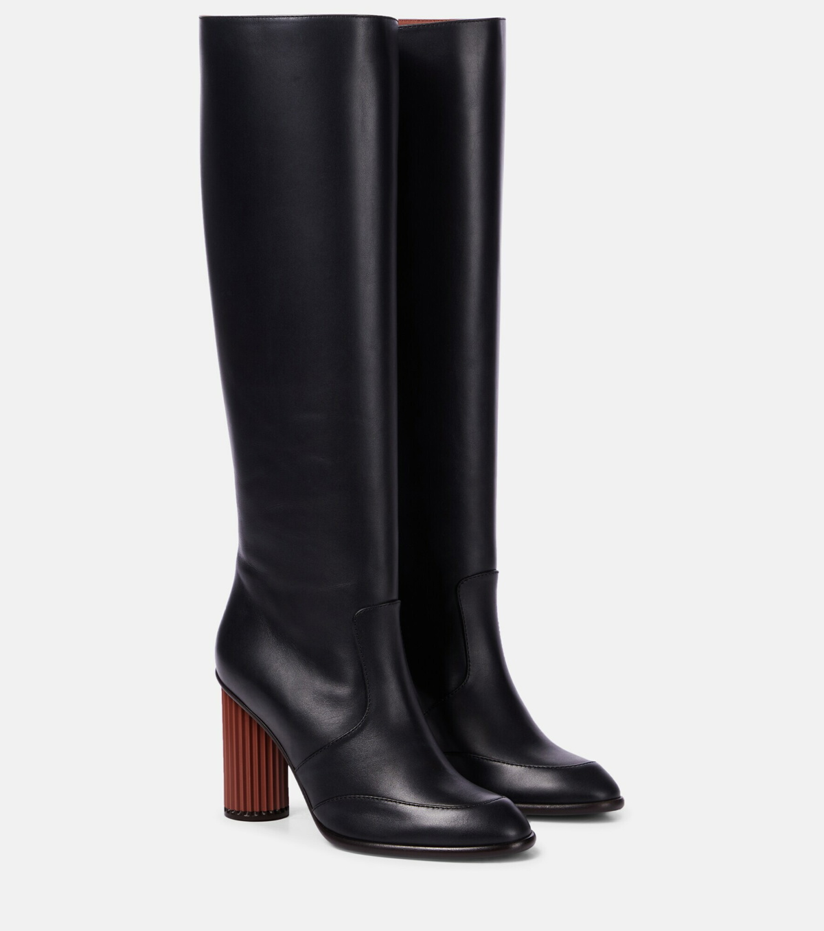 Loro Piana - Column leather knee-high boots Loro Piana