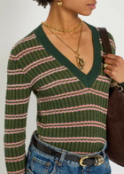 Etro Striped Knit Jumper Brown