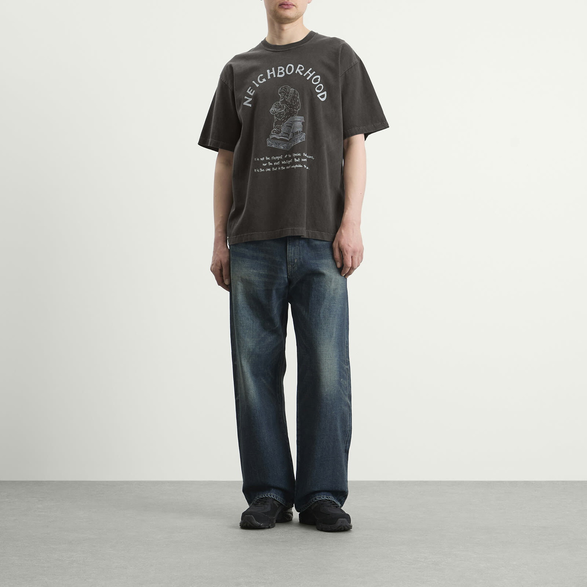 Neighborhood Men's SS-11 Pigment Dyed T-Shirt in Black