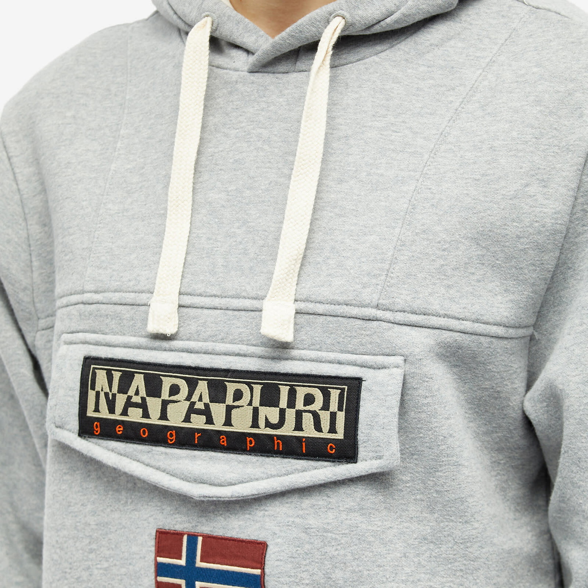 Napapijri Men s Burgee Winter Hoodie in Medium Grey Melange