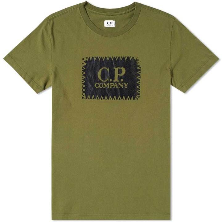 Photo: C.P. Company Stitch Block Logo Tee Green