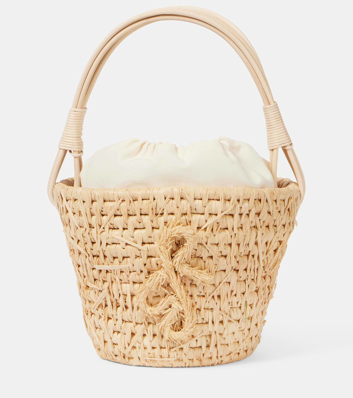 Ruslan Baginskiy Hay rattan-trimmed straw basket bag