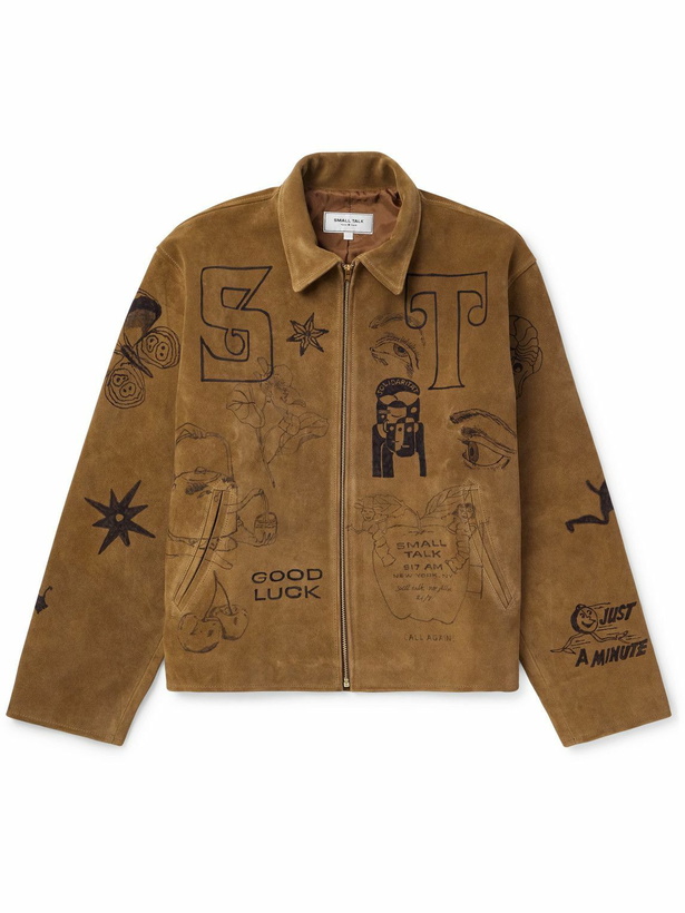 Photo: Small Talk - Printed Suede Blouson Jacket - Brown