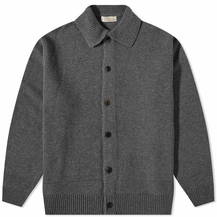Photo: FrizmWORKS Men's Wool Knit Cardigan Jacket in Charcoal