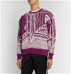 Cav Empt - Passage Linked Intarsia-Knit Cotton Sweater - Purple