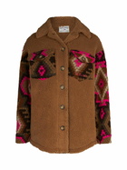 MC2 Saint Barth Woman Sherpa Overshirt With Ethnic Print