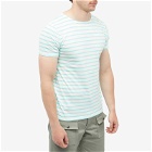 Armor-Lux Men's 53842 Stripe T-Shirt in Milk/Mint Green