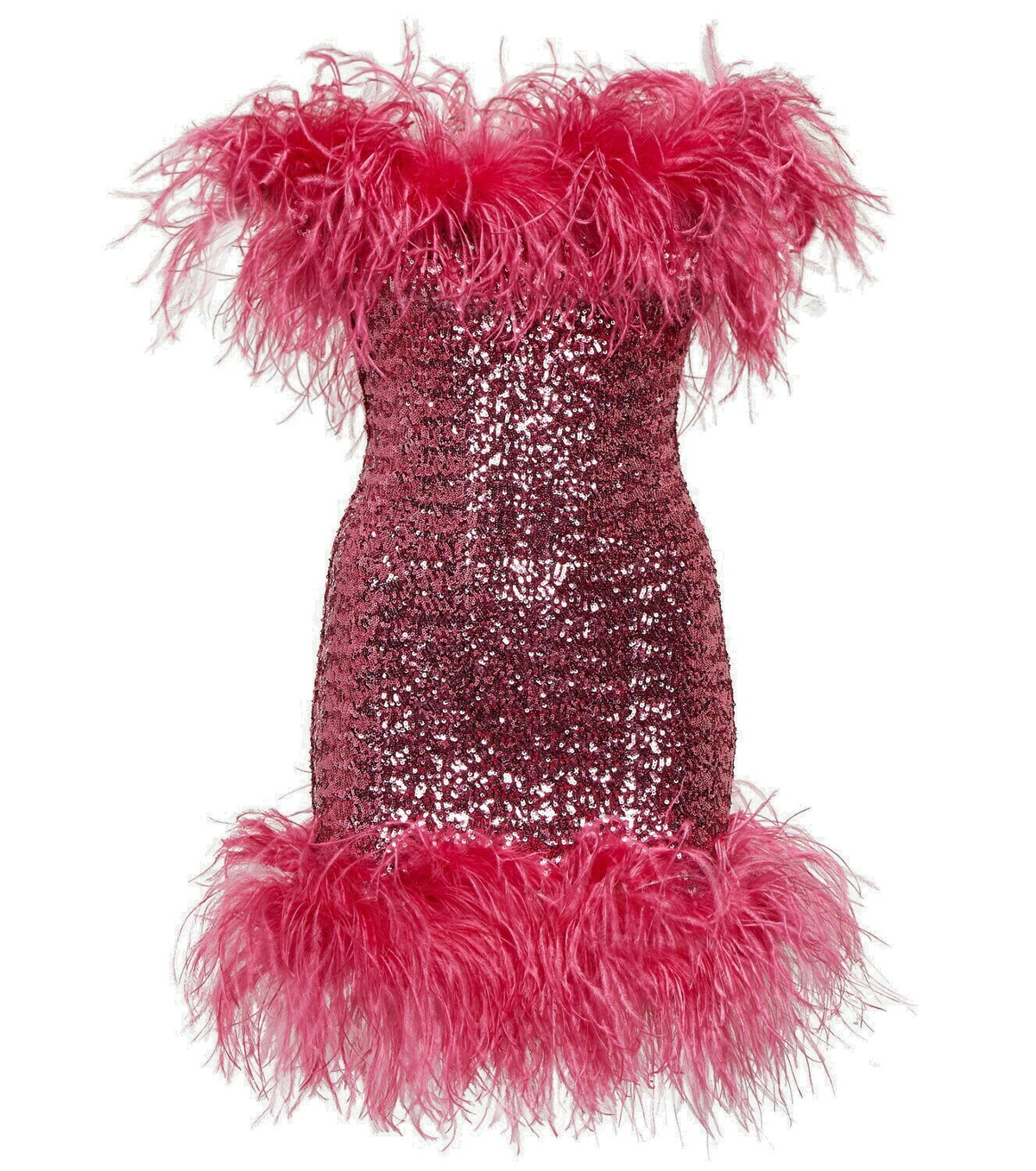 Photo: Oséree Feather-trimmed sequined minidress