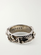 McQueen - Dancing Skeleton Sterling Silver Ring - Silver