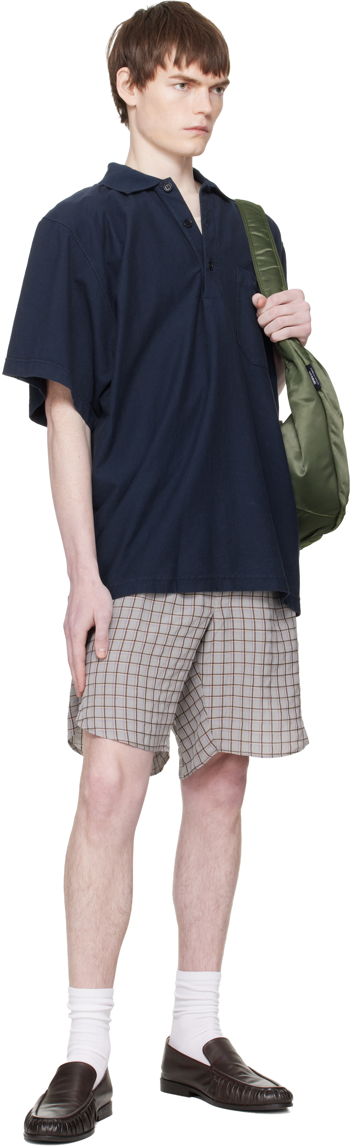 Hed Mayner Navy Garment-Dyed Polo