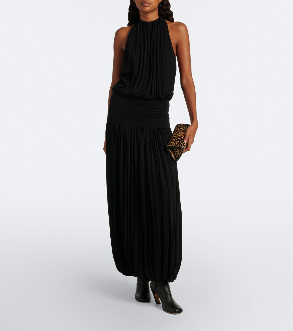 Amanu Tanzania leopard-print calf hair clutch