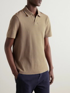 Mr P. - Striped Organic Cotton Polo Shirt - Neutrals