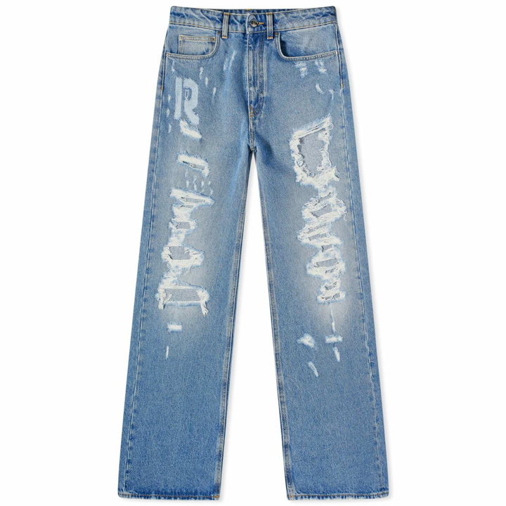 Photo: Paco Rabanne Women's Ripped Baggy Jeans in Denim Blue